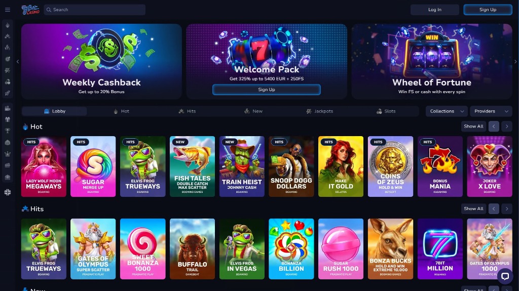 7BitCasino review: lobby preview, slots, and live casino games