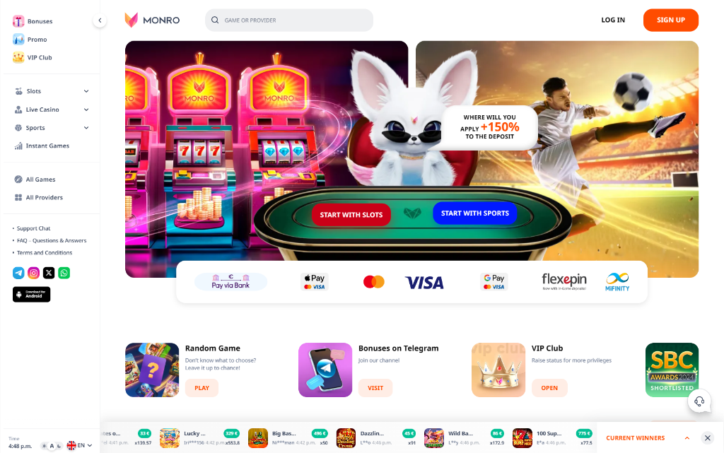 Monro Casino review: games lobby preview, slots, and promotions