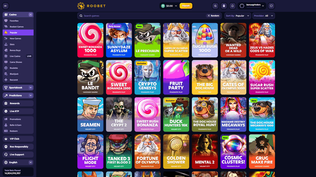Roobet Casino review: lobby preview, Roobet Games, slots and live casino