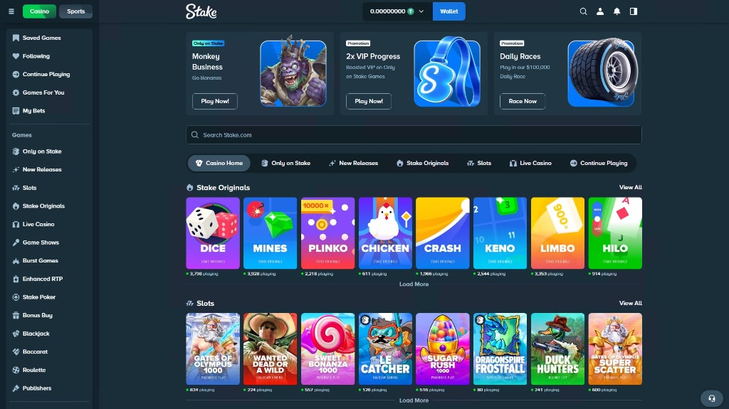 Stake Casino review: lobby preview, Stake Originals, slots and live casino