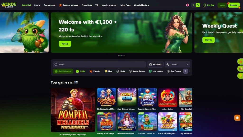 Verde Casino Lobby Screenshot